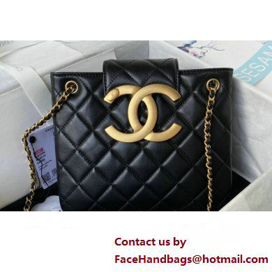 Chanel Lambskin & Gold-Tone Metal Shopping Bag AS4596 Black 2024